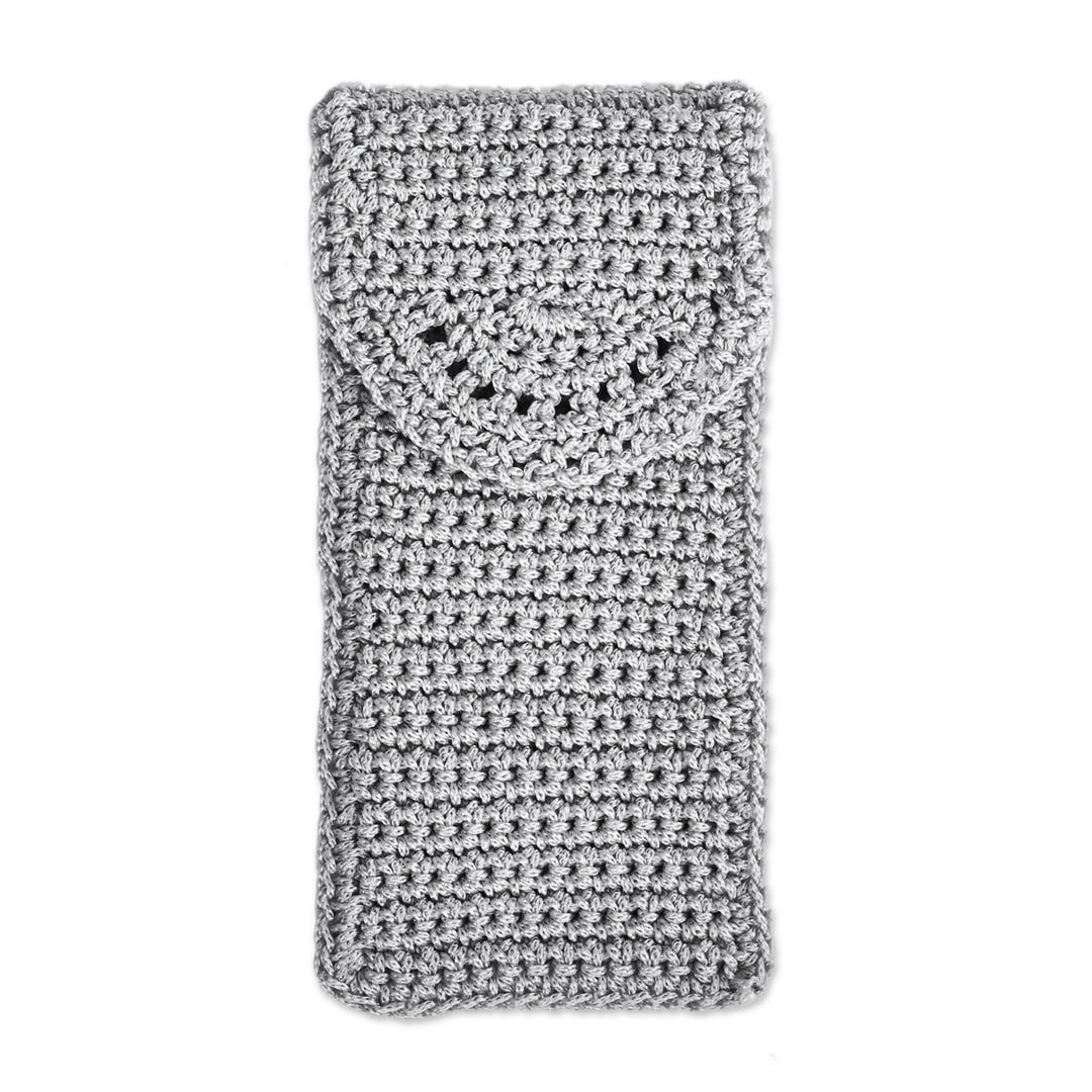 Crocheted Glasses Case in Grey Shade Handmade in Armenia - Vision of Elegance