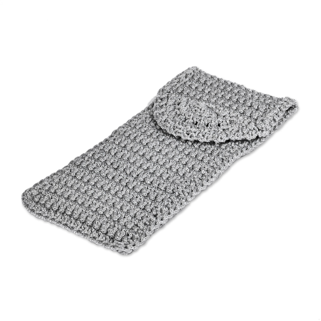 Crocheted Glasses Case in Grey Shade Handmade in Armenia - Vision of Elegance