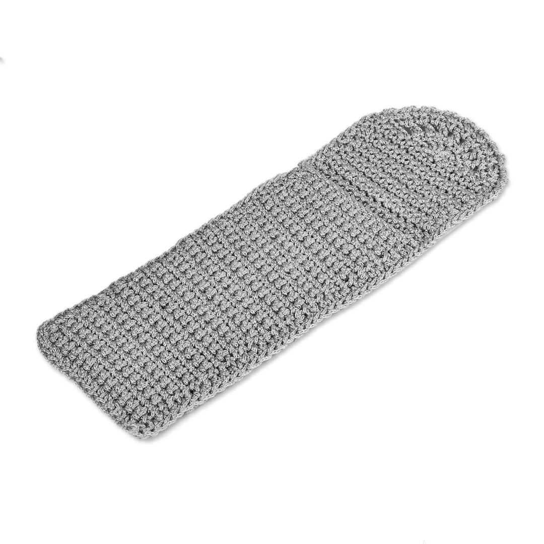 Crocheted Glasses Case in Grey Shade Handmade in Armenia - Vision of Elegance