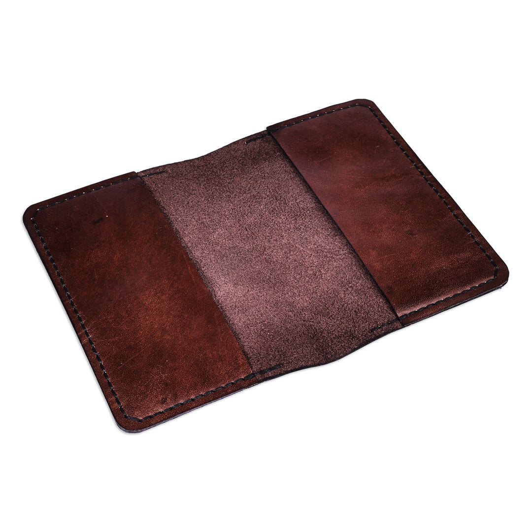 Travel-Friendly Cocoa Brown 100% Leather Passport Case - Trip in Cocoa