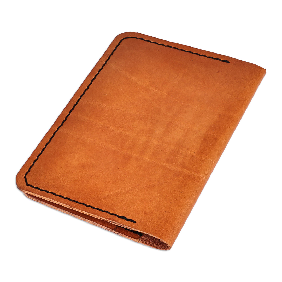 Travel-Friendly Sand Brown 100% Leather Passport Case - Trip in Sand