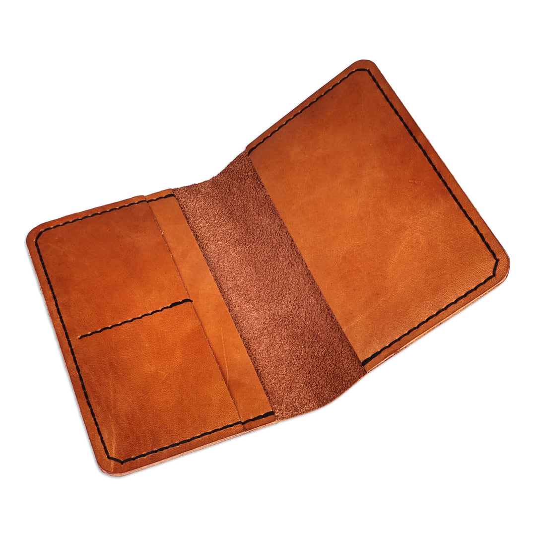 Travel-Friendly Sand Brown 100% Leather Passport Case - Trip in Sand