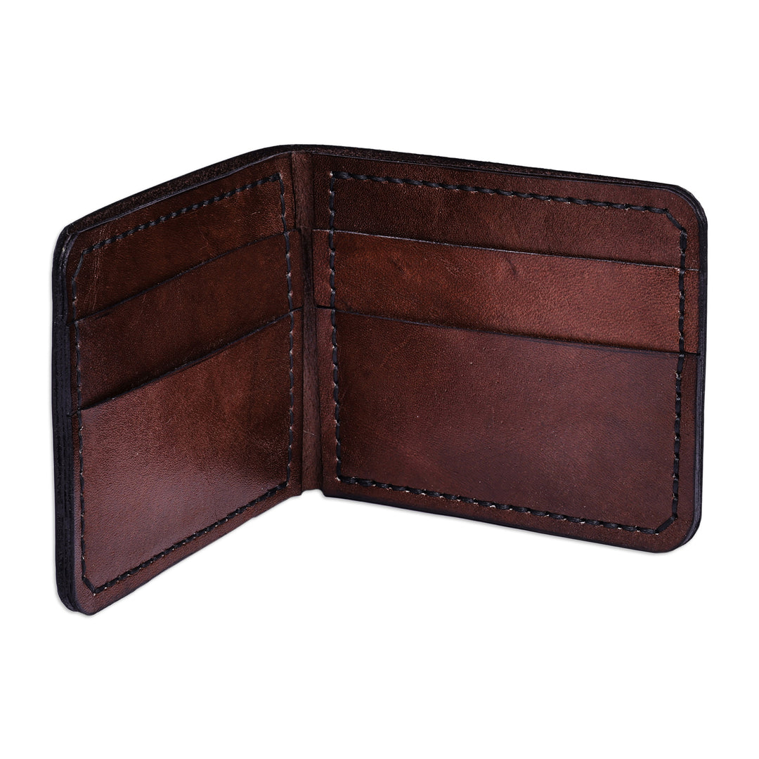 Minimalist 100% Leather Wallet in a Cocoa Brown Hue - Cocoa Times