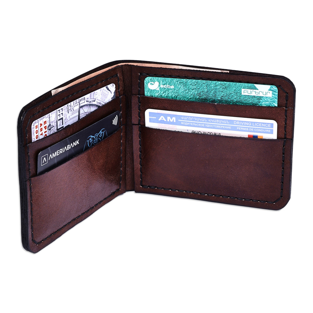 Minimalist 100% Leather Wallet in a Cocoa Brown Hue - Cocoa Times