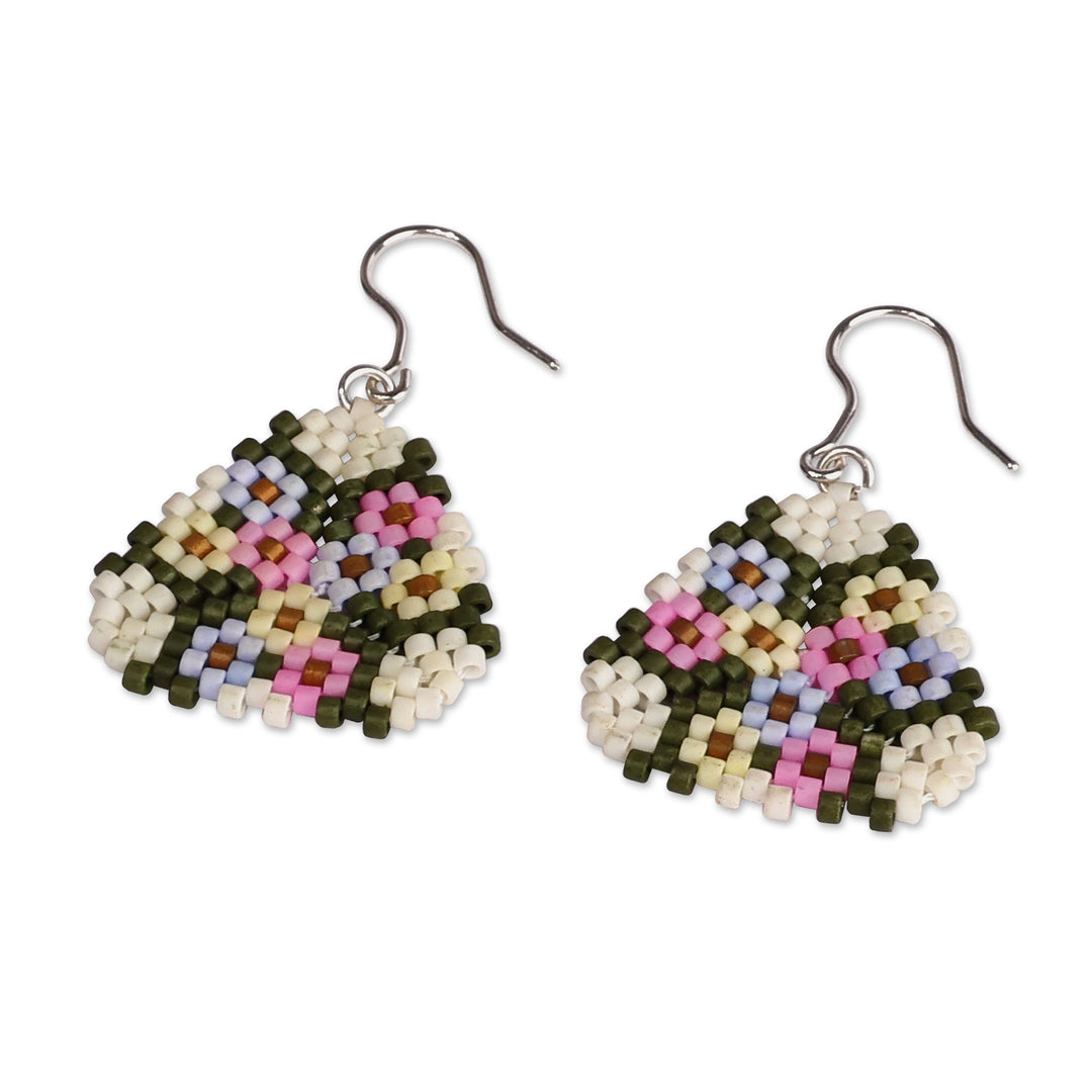 Spring-Inspired Armenian-Made Glass Beaded Dangle Earrings - Primaveral Era
