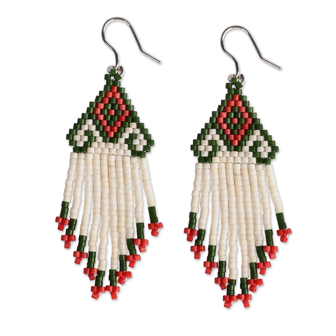 Fair Trade Armenian-Made Glass Beaded Waterfall Earrings - Era of Cascades