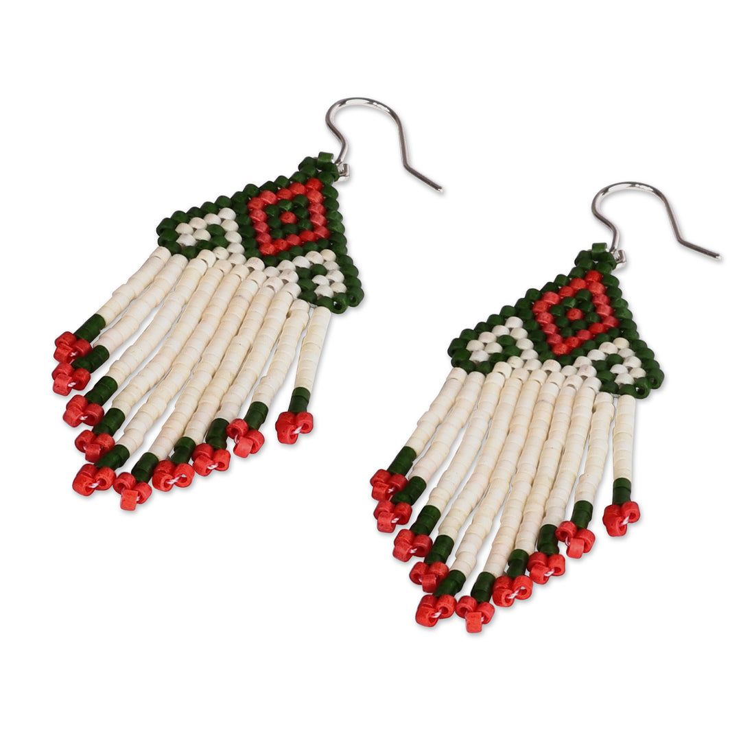 Fair Trade Armenian-Made Glass Beaded Waterfall Earrings - Era of Cascades