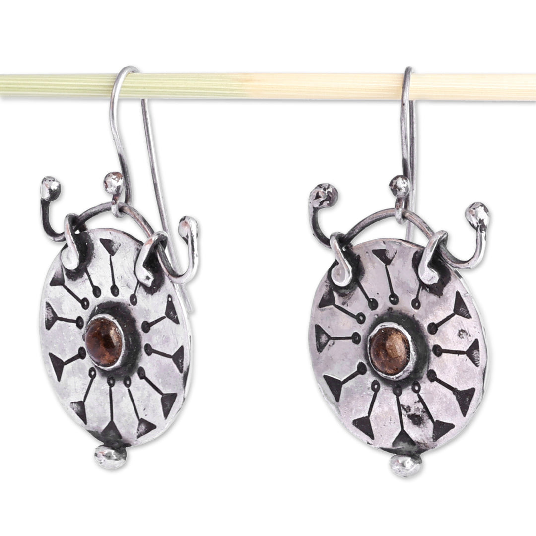 Sterling Silver Synthetic Yellow Sapphire Dangle Earrings - Joy in Spring