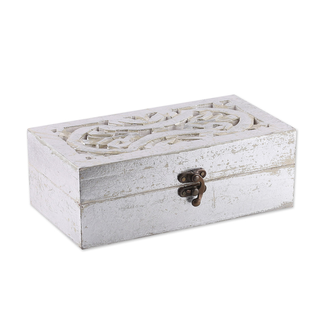 Traditional Distressed Mango Wood and Glass Decorative Box - Palatial Mirrors