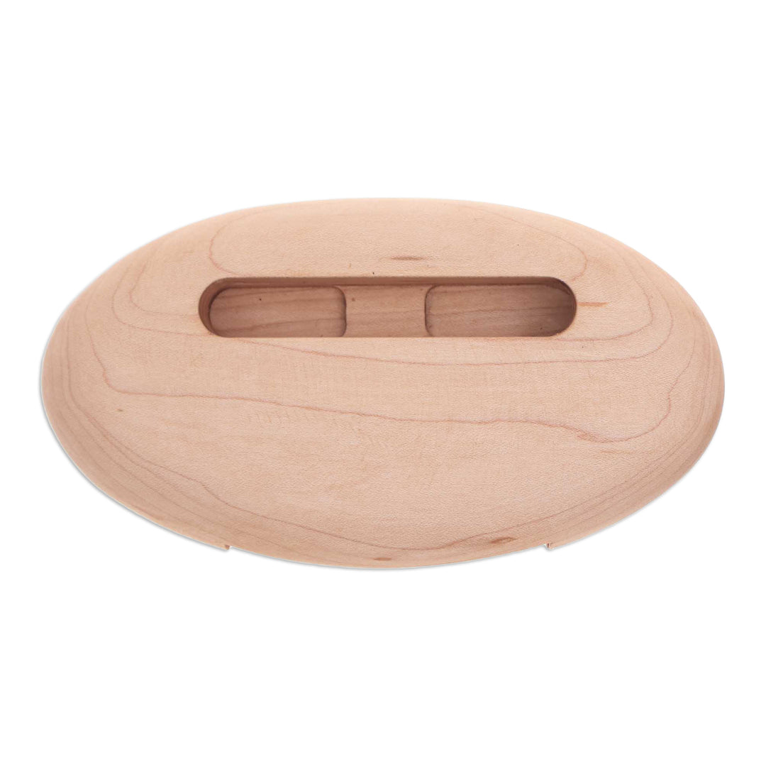 Hand-Carved Minimalist Oval Maple Wood Phone Speaker - Tender Sounds