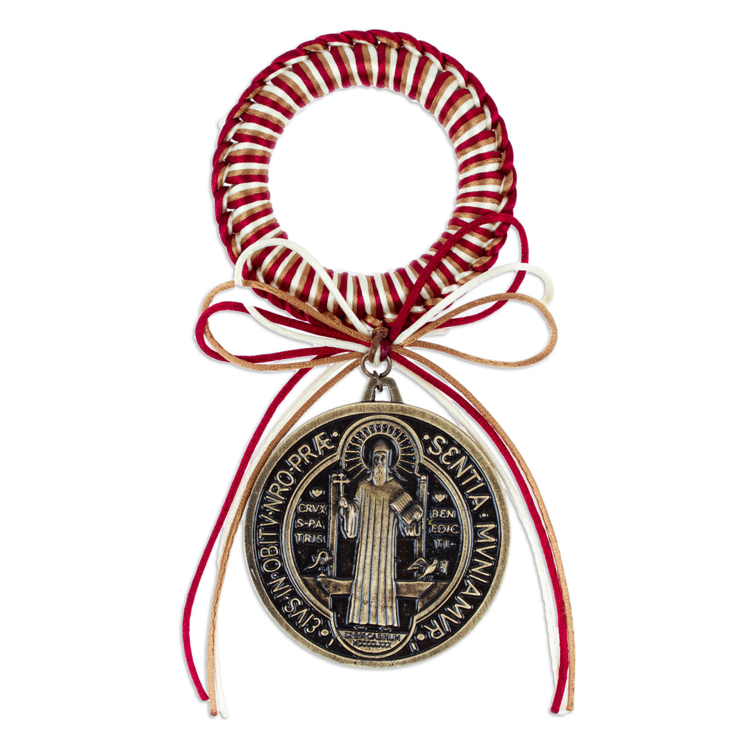 Red and Honey Zamac Metal Saint Benedict Door Knob Hanger - Saint Benedict Gate