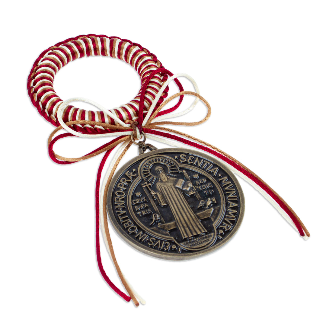 Red and Honey Zamac Metal Saint Benedict Door Knob Hanger - Saint Benedict Gate
