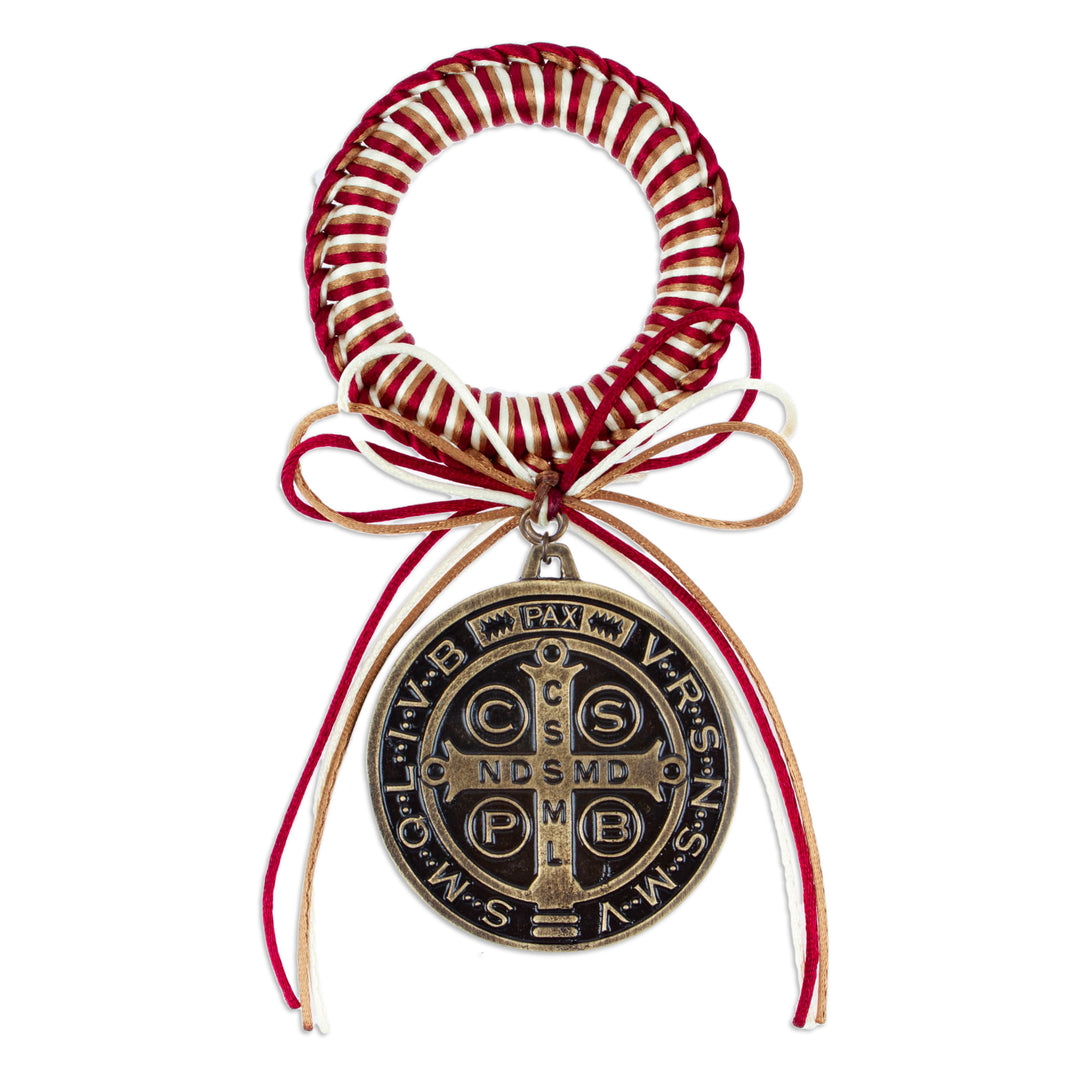Red and Honey Zamac Metal Saint Benedict Door Knob Hanger - Saint Benedict Gate