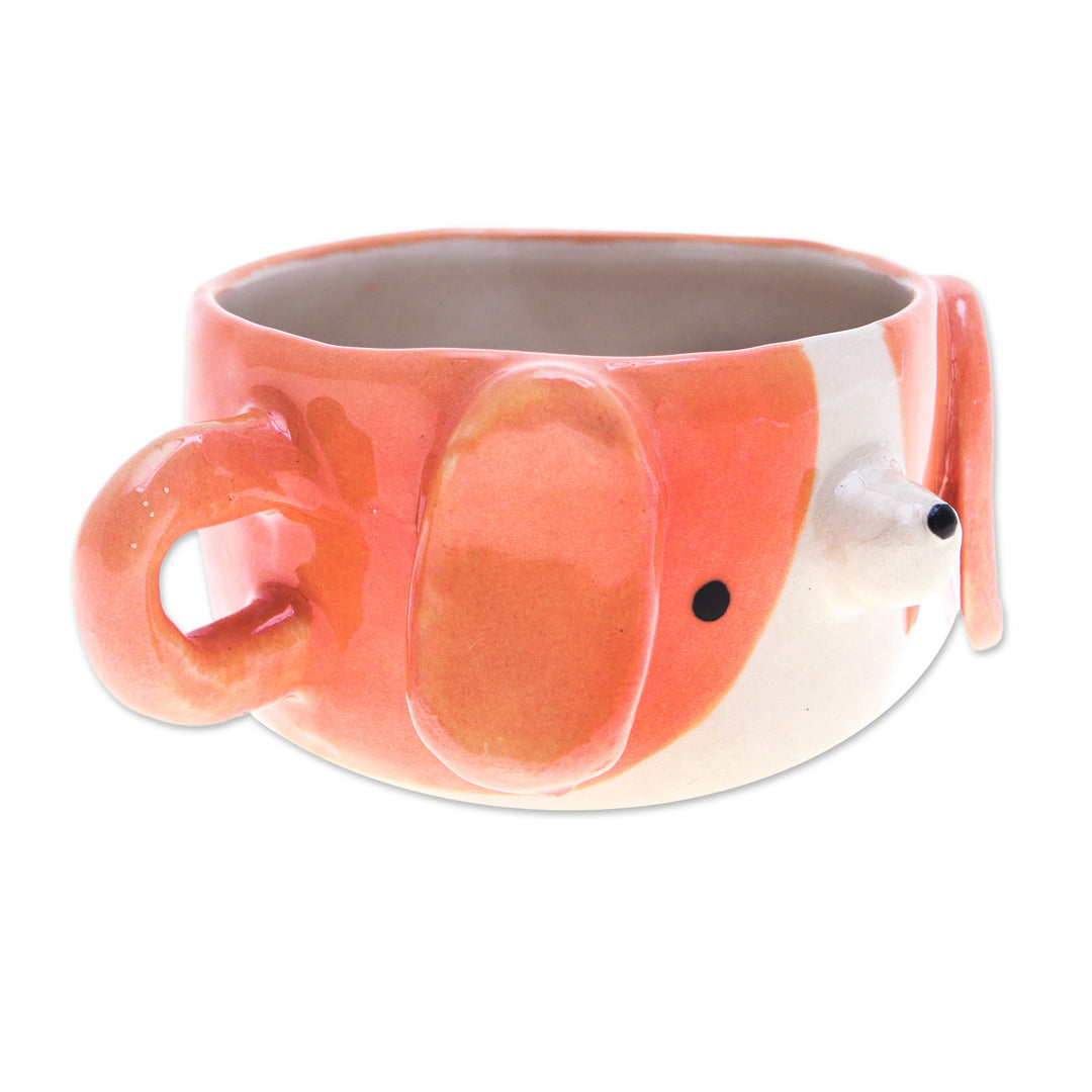 Handmade Dog-Themed Ceramic Beagle Demitasse from Thailand - Beagle Demitasse