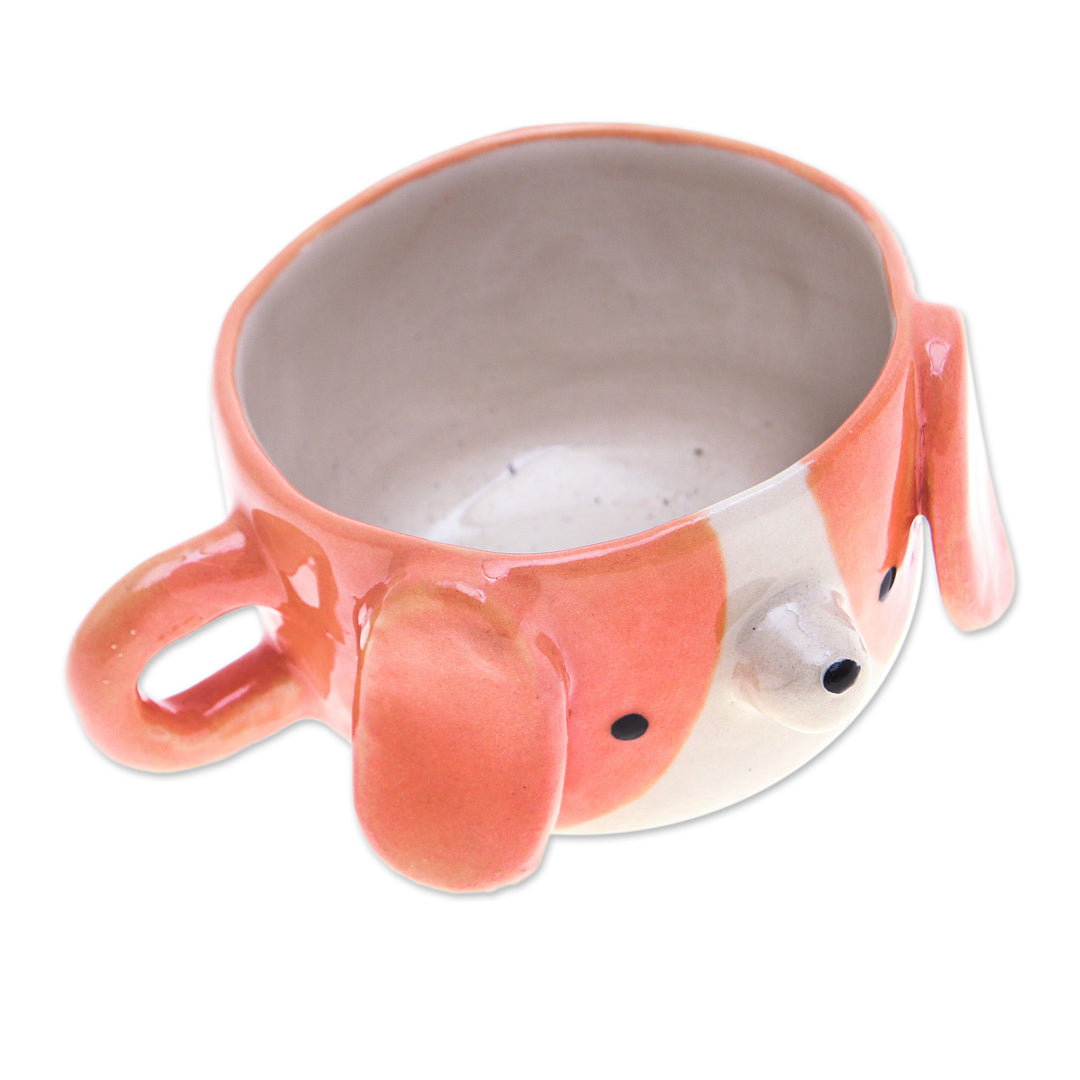 Handmade Dog-Themed Ceramic Beagle Demitasse from Thailand - Beagle Demitasse
