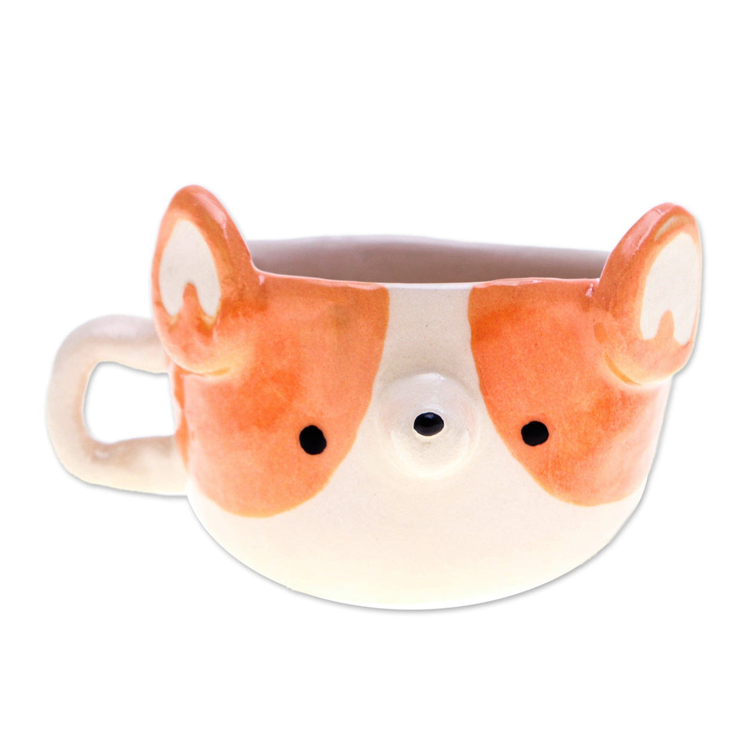 Dog-Themed Ceramic Corgi Demitasse Handcrafted in Thailand - Corgi Demitasse