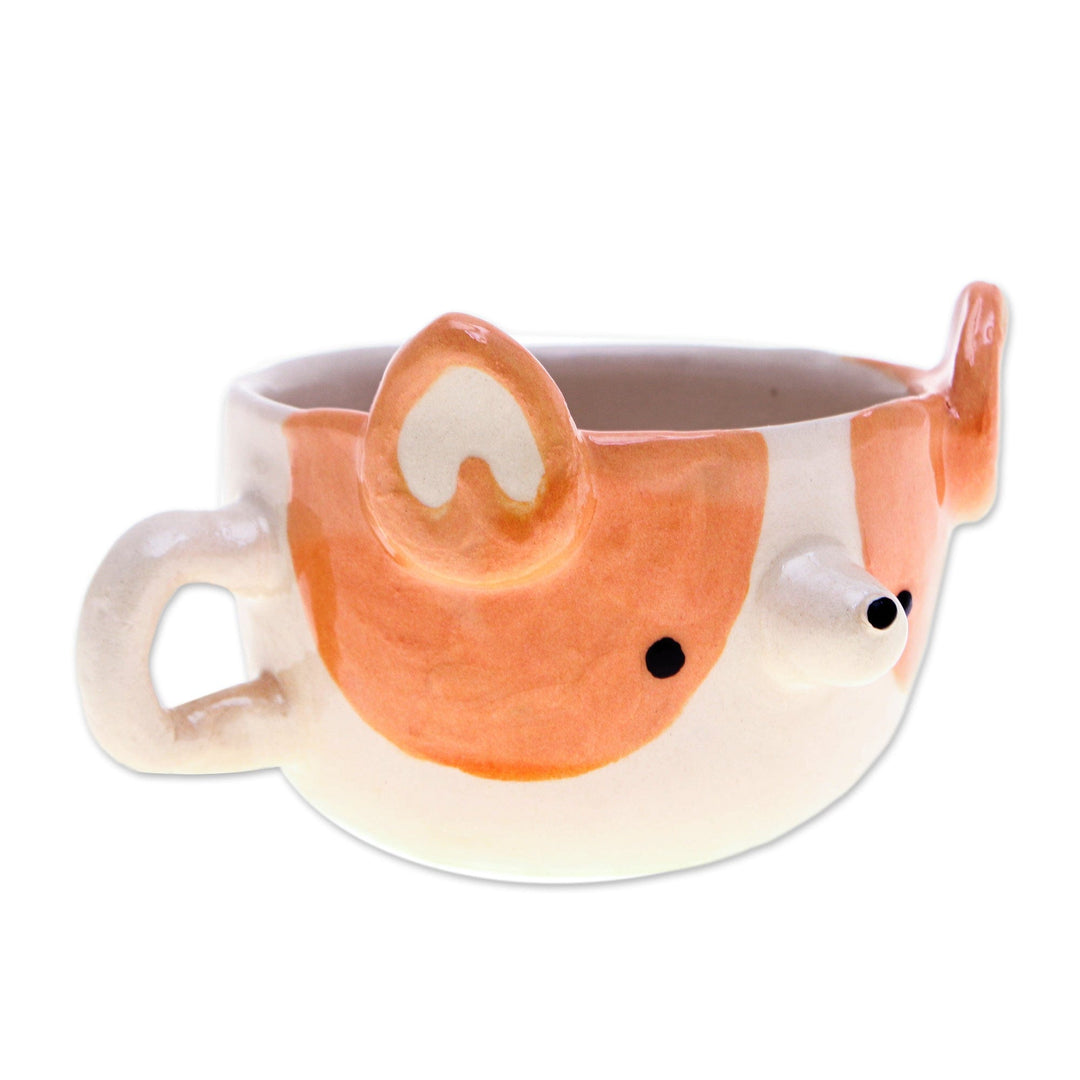 Dog-Themed Ceramic Corgi Demitasse Handcrafted in Thailand - Corgi Demitasse