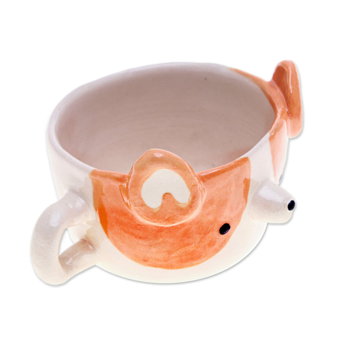 Dog-Themed Ceramic Corgi Demitasse Handcrafted in Thailand - Corgi Demitasse