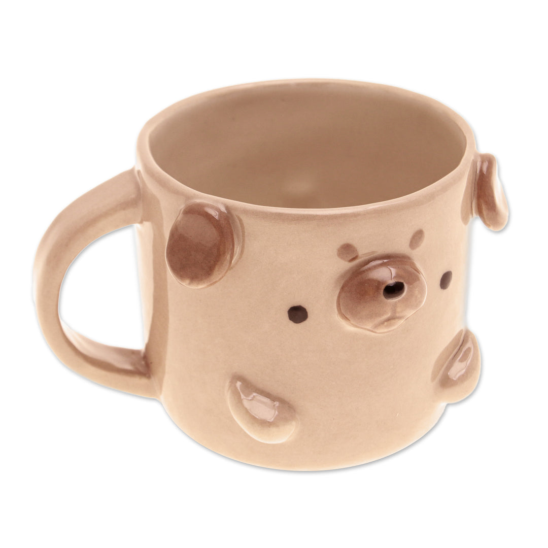 Whimsical Animal-Themed Handcrafted Ceramic Pug Dog Mug - Pug Morning
