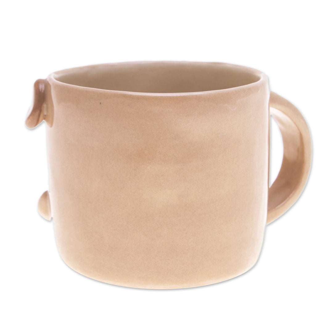 Whimsical Animal-Themed Handcrafted Ceramic Pug Dog Mug - Pug Morning