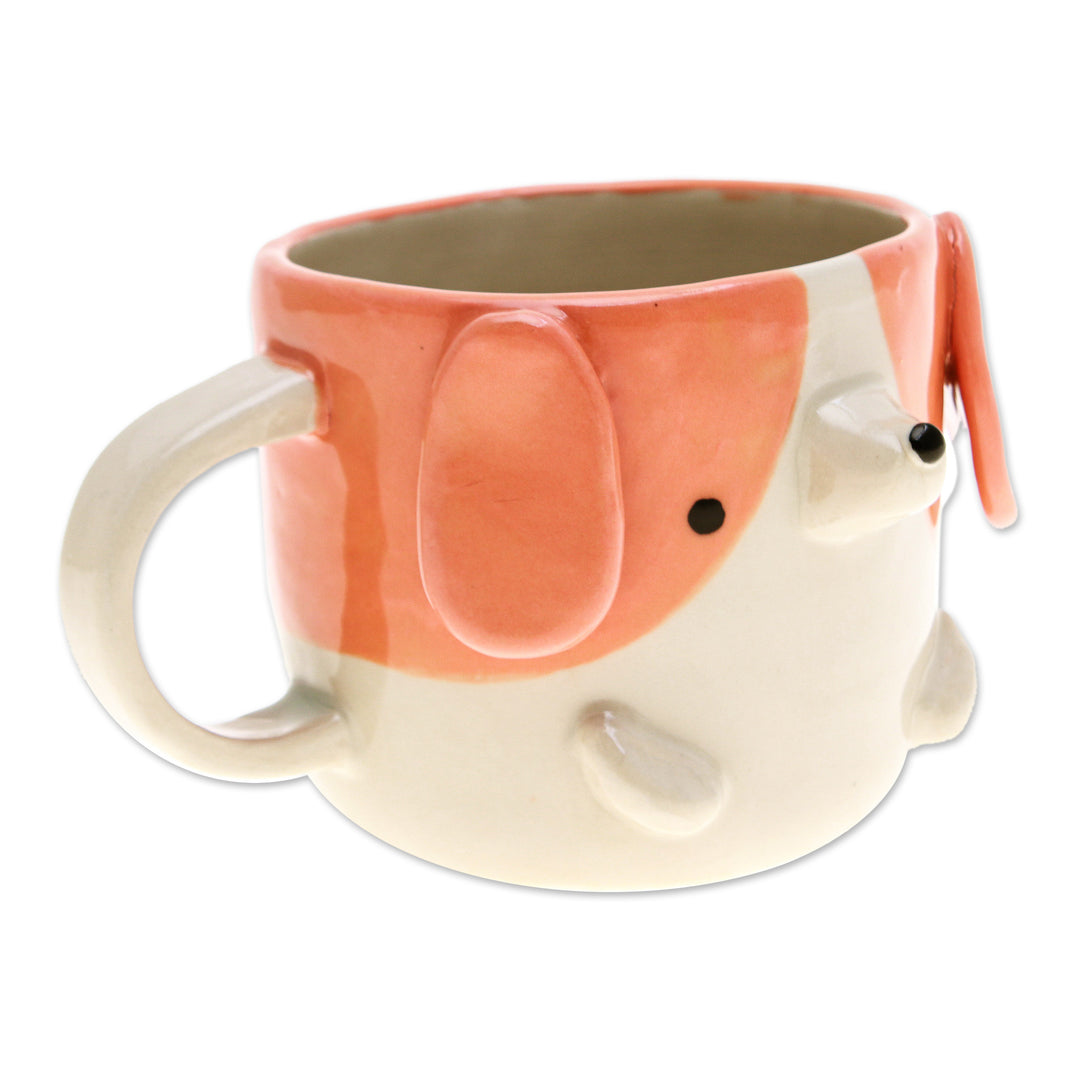 Whimsical Animal-Themed Handcrafted Ceramic Beagle Dog Mug - Beagle Morning
