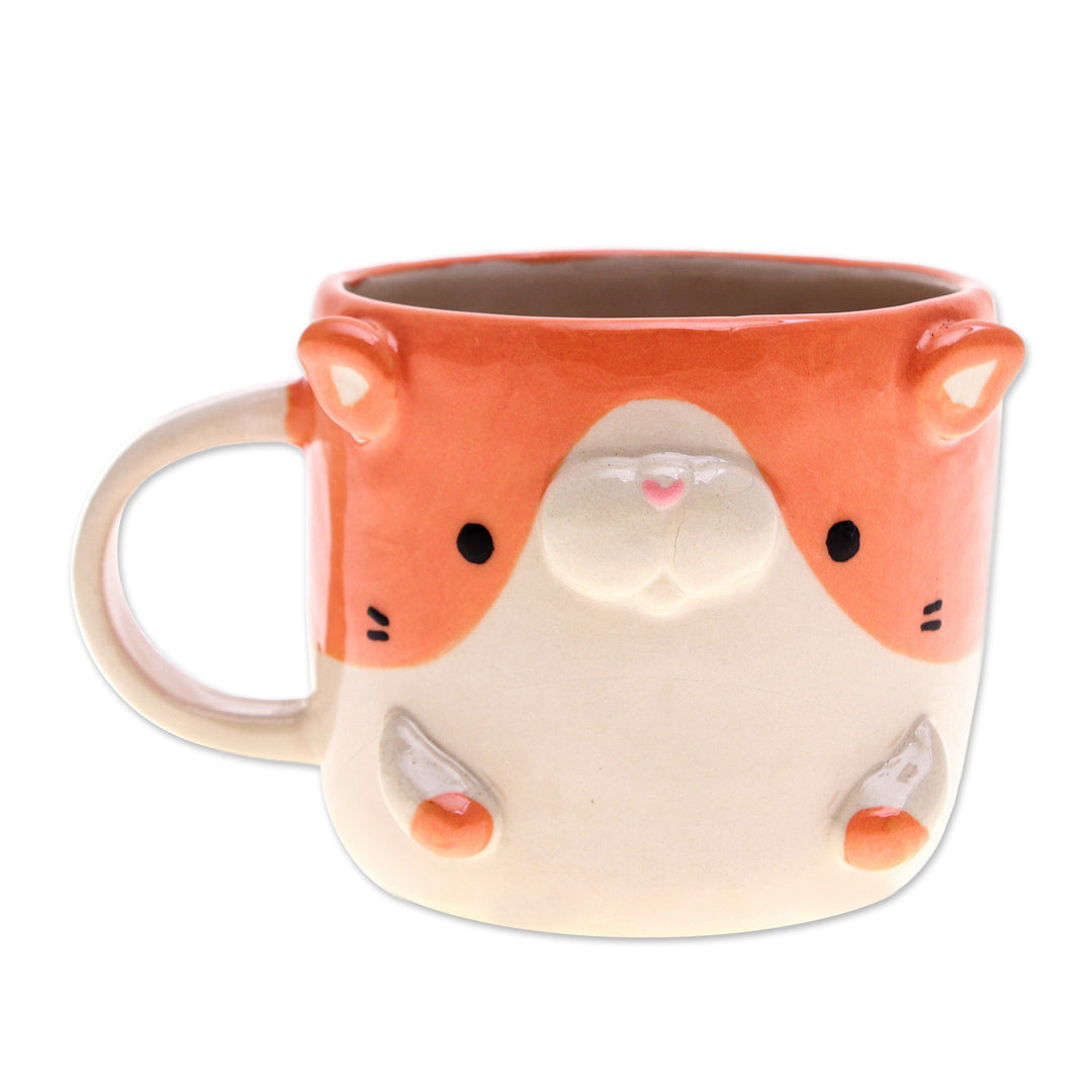 Whimsical Animal-Themed Handcrafted Cat Mug - Cat Morning