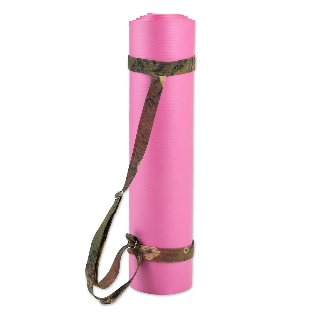 Jumputan Batik-Themed Adjustable Cotton Yoga Mat Carrier - Java's Calm