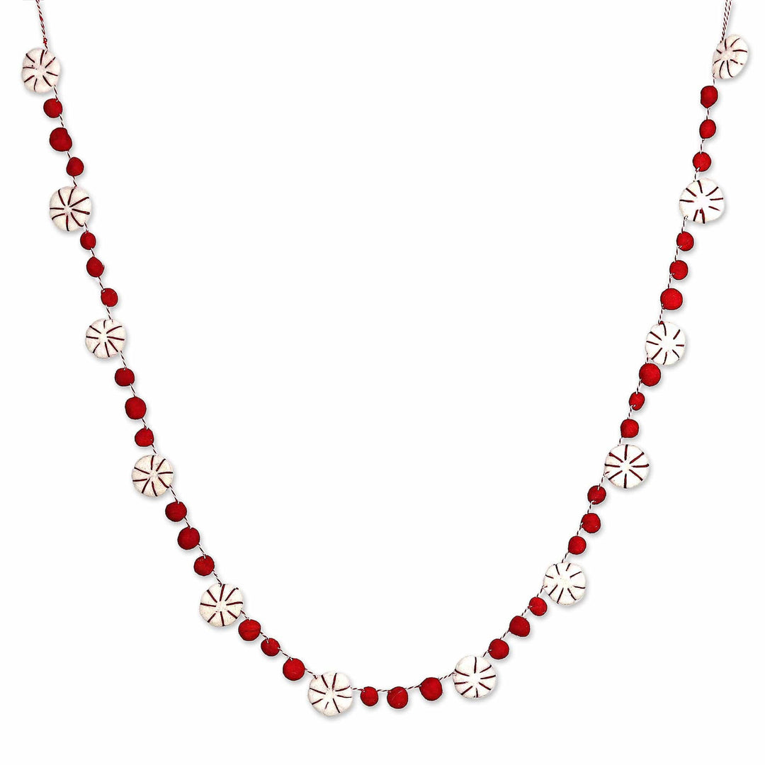 Candy-Themed Christmas Wool Felt Garland from India - Christmas Sweets