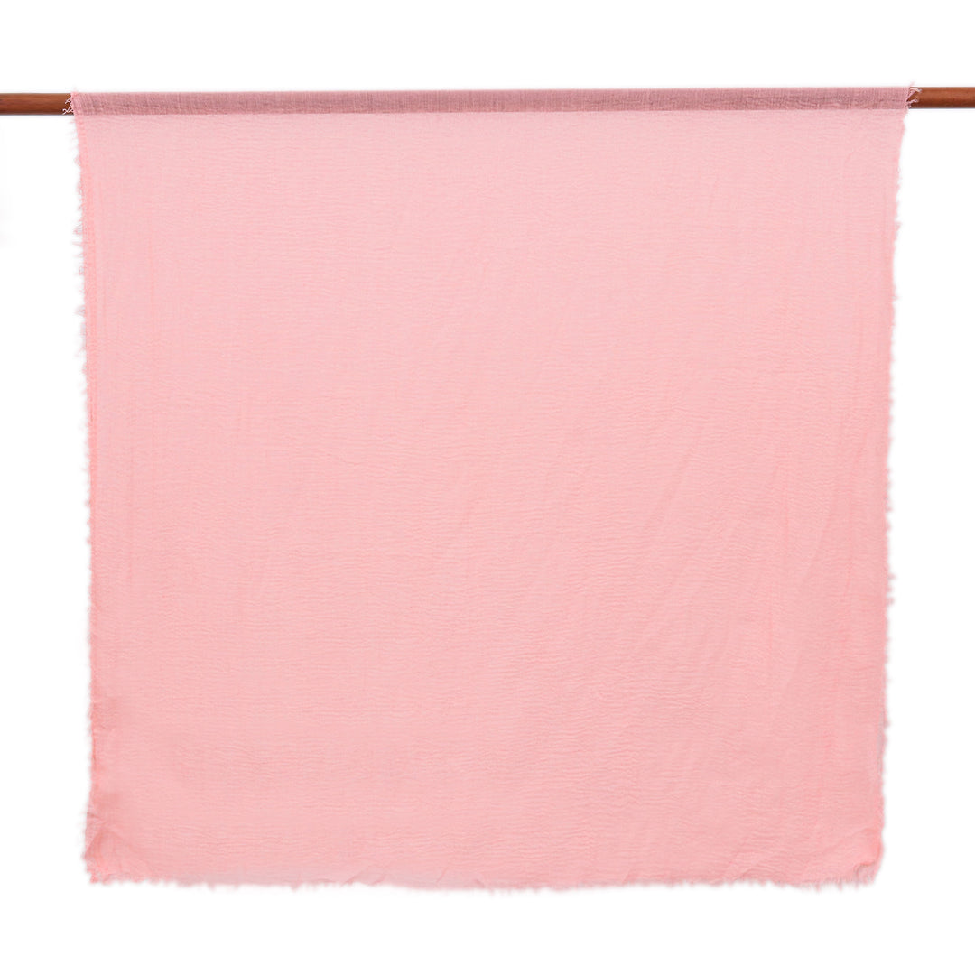 Set of 2 Handwoven Soft Pastel Pink and Blush Scarves - Pink Celebration