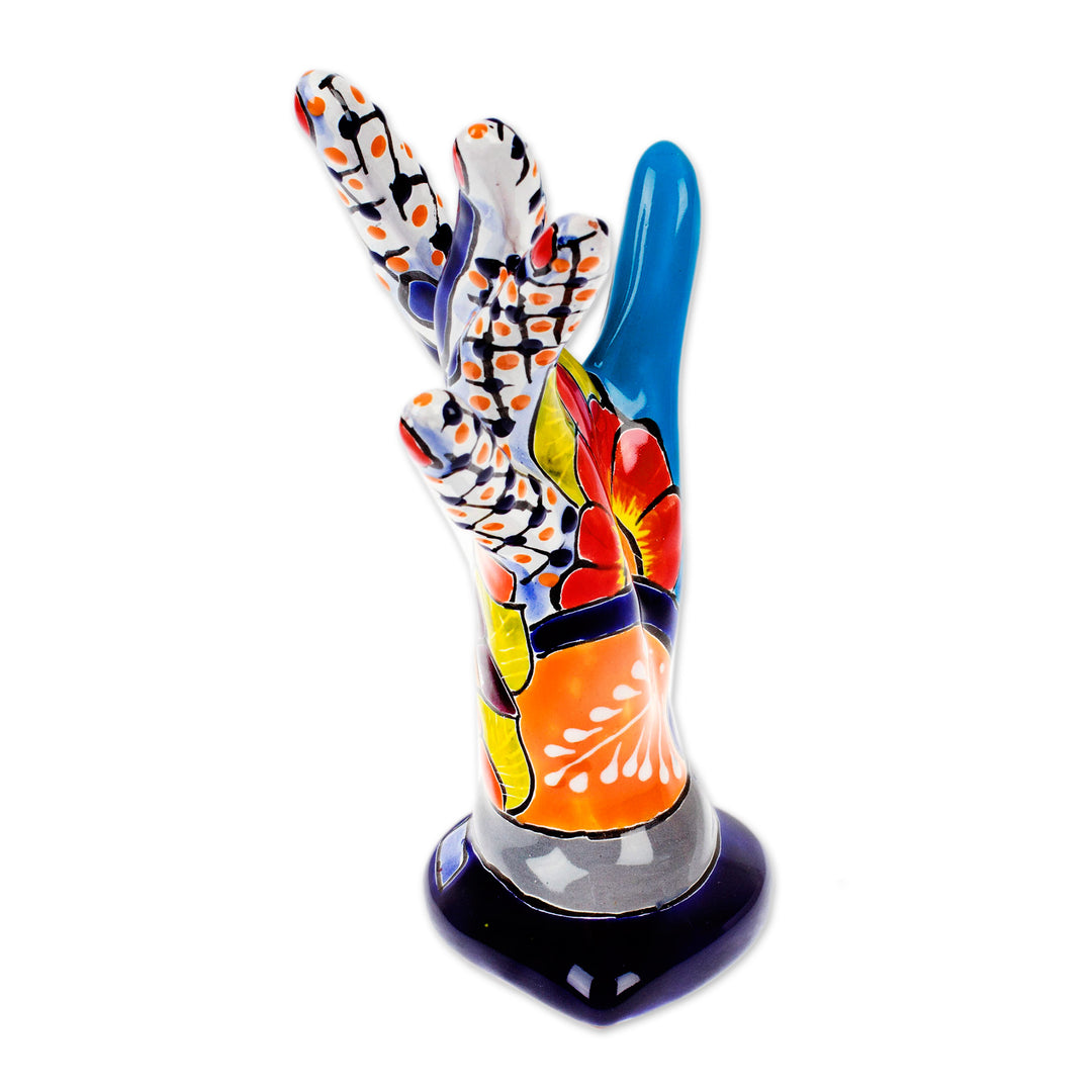 Hacienda-Themed Hand-Shaped Ceramic Jewelry Holder - Precious Customs