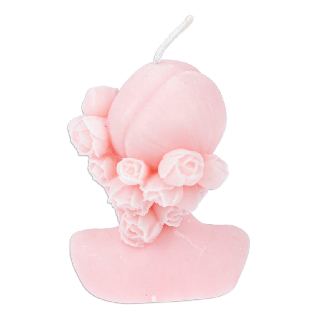 Handcrafted Classic Muse-Shaped Wax Candle in Pink - Burning Muse in Pink
