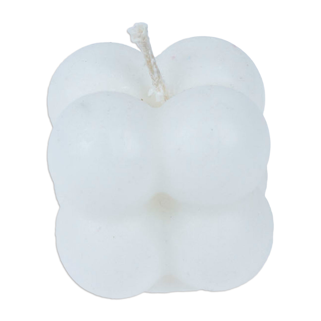 Minimalist Bubble-Shaped White Wax Candle from Mexico - Quiet Bubbles