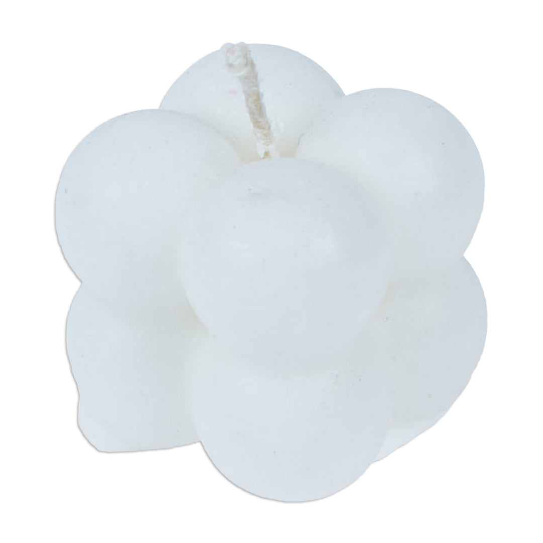 Minimalist Bubble-Shaped White Wax Candle from Mexico - Quiet Bubbles