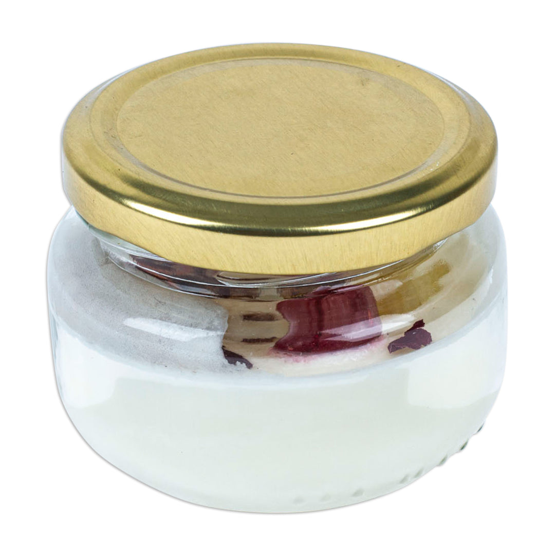 Handcrafted Wax and Cranberry Quartz Candle with Glass Jar - Nature's Cranberry