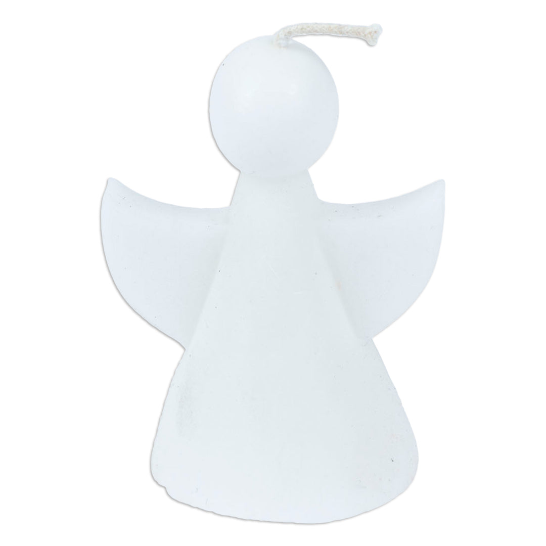 Semi-Abstract Angel-Shaped White Paraffin Wax Candle - Angelic Flames
