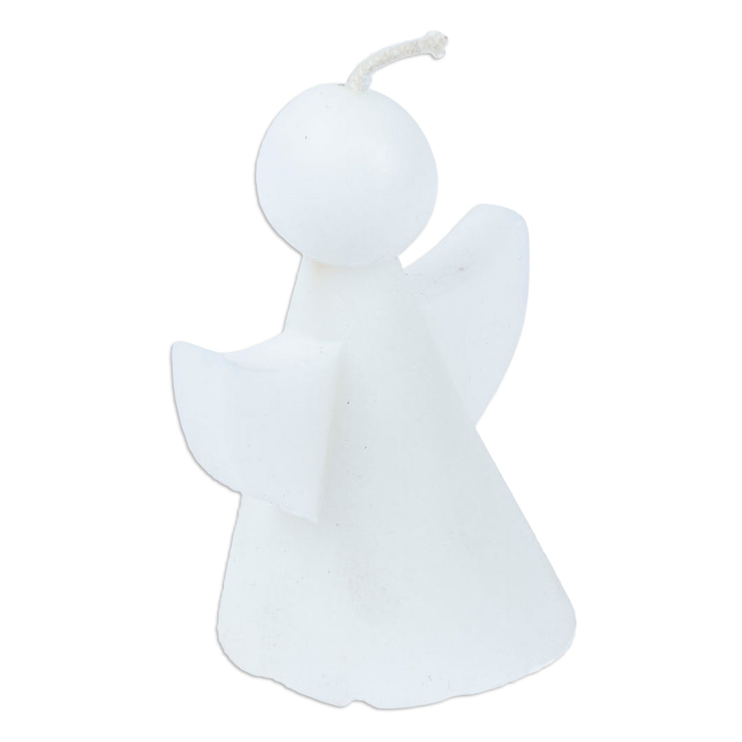 Semi-Abstract Angel-Shaped White Paraffin Wax Candle - Angelic Flames