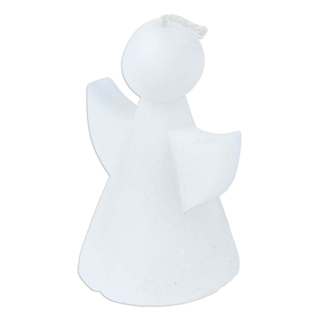 Semi-Abstract Angel-Shaped White Paraffin Wax Candle - Angelic Flames