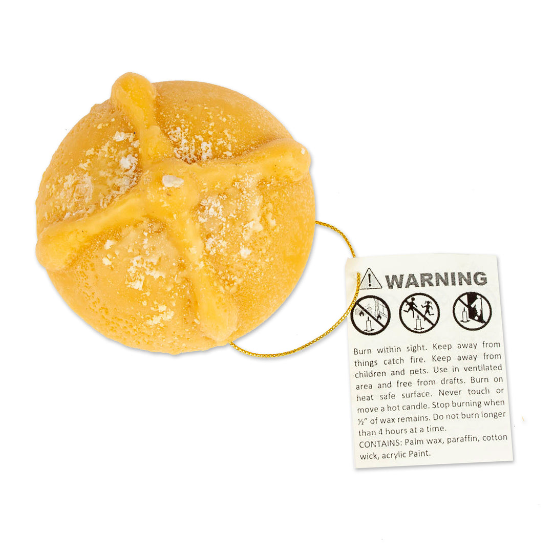 Mexican Handmade Bread-Shaped Beige Paraffin Wax Candle - Warm Bread