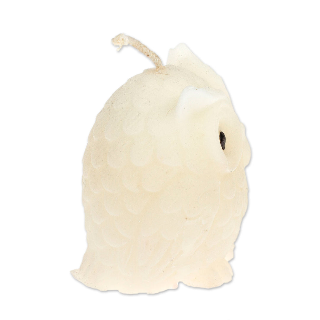 Inspirational Ivory Paraffin Wax Owl Candle Made in Mexico - Heavenly Owl