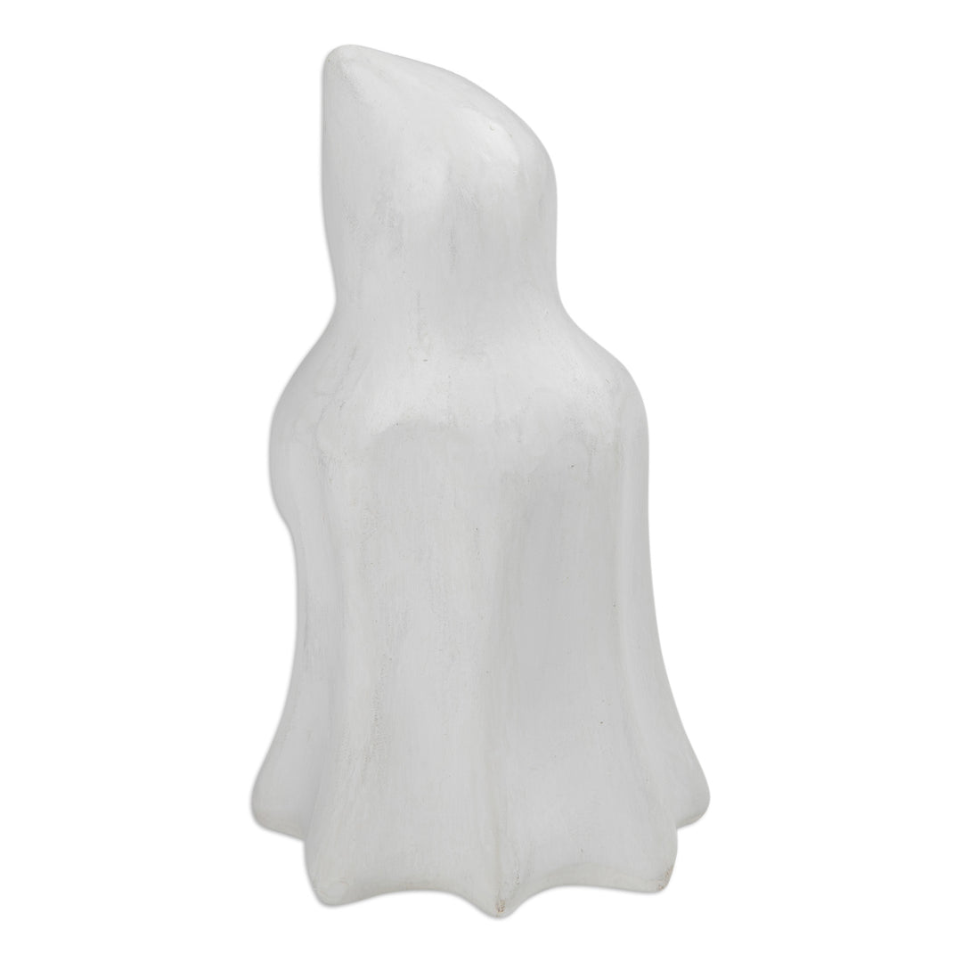 Halloween-Themed Albesia Wood Ghost and Pumpkin Sculpture - Pumpkin Gift