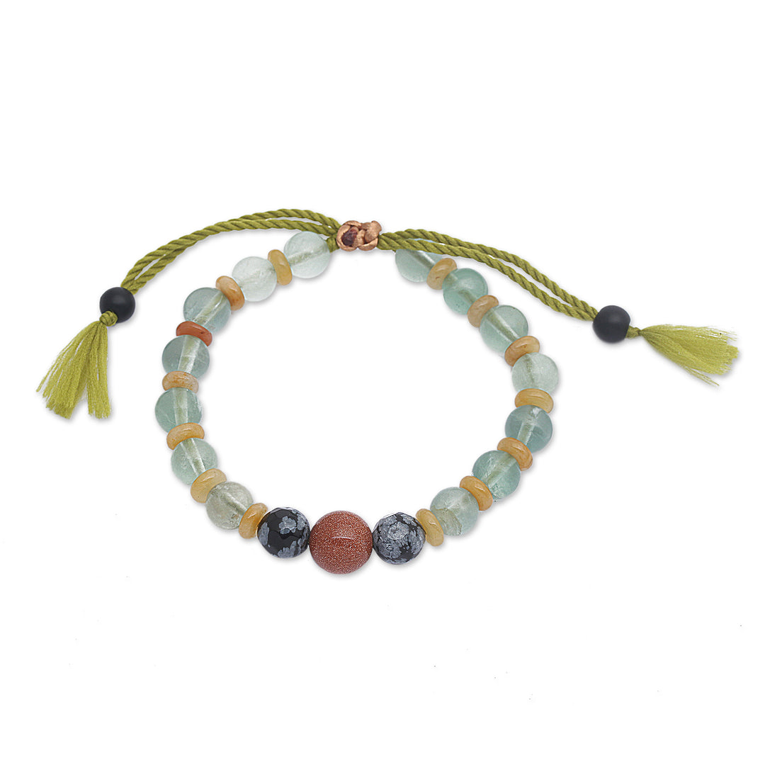 Multi-Gemstone Beaded Yoga Bracelet with Adjustable Lenght - Eternal Tranquility