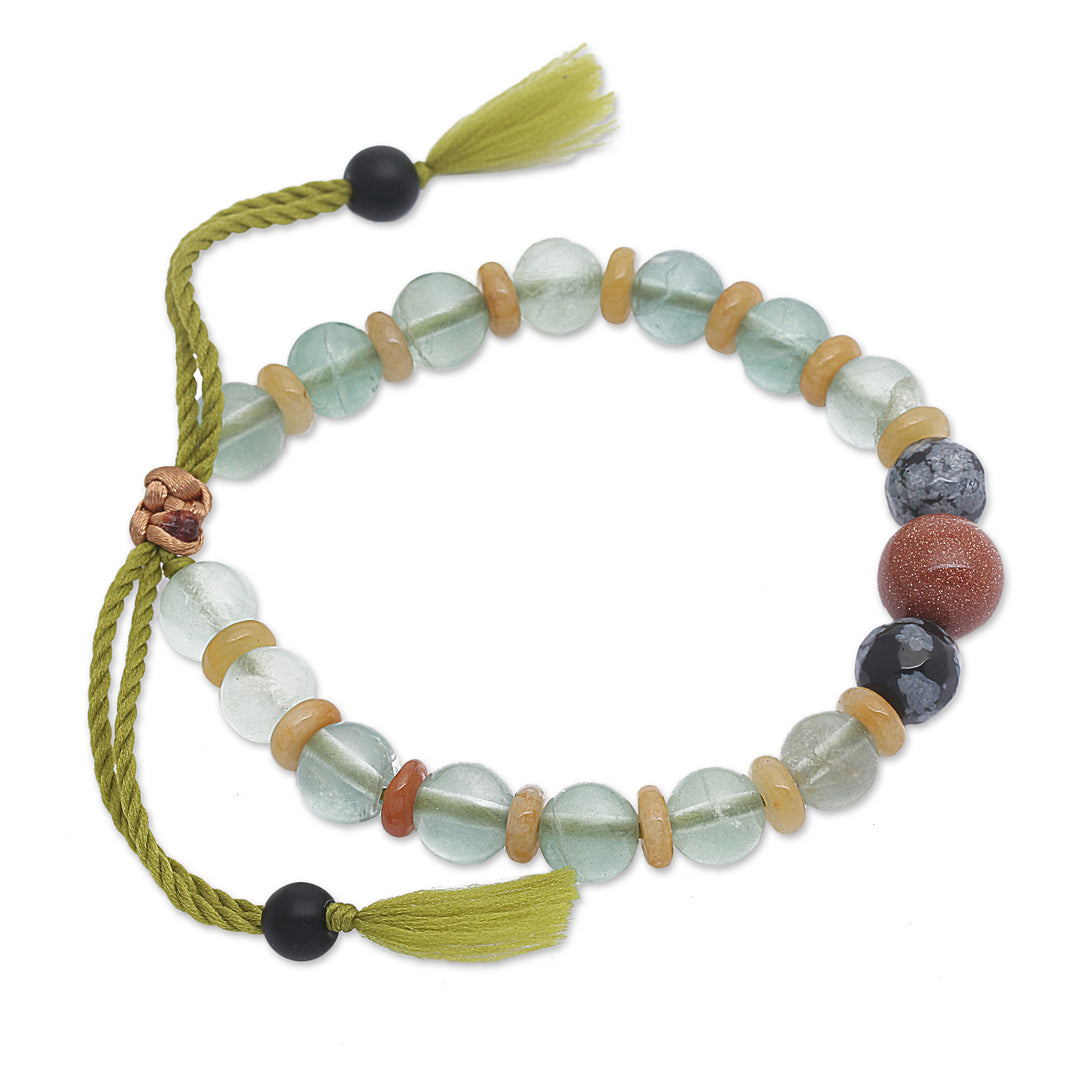 Multi-Gemstone Beaded Yoga Bracelet with Adjustable Lenght - Eternal Tranquility