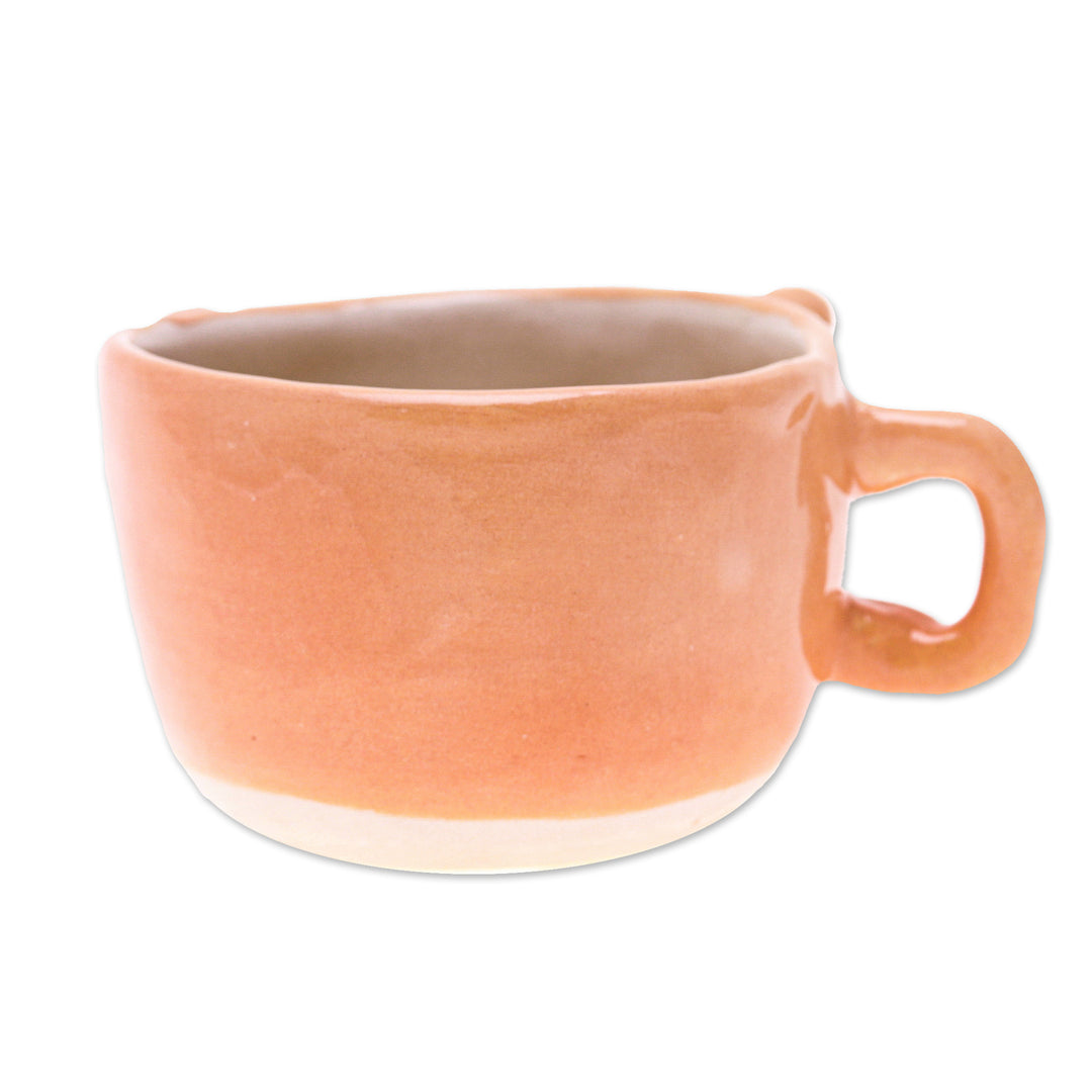 Handcrafted Animal-Themed Ceramic Orange Cat Espresso Cup - Cat Demitasse