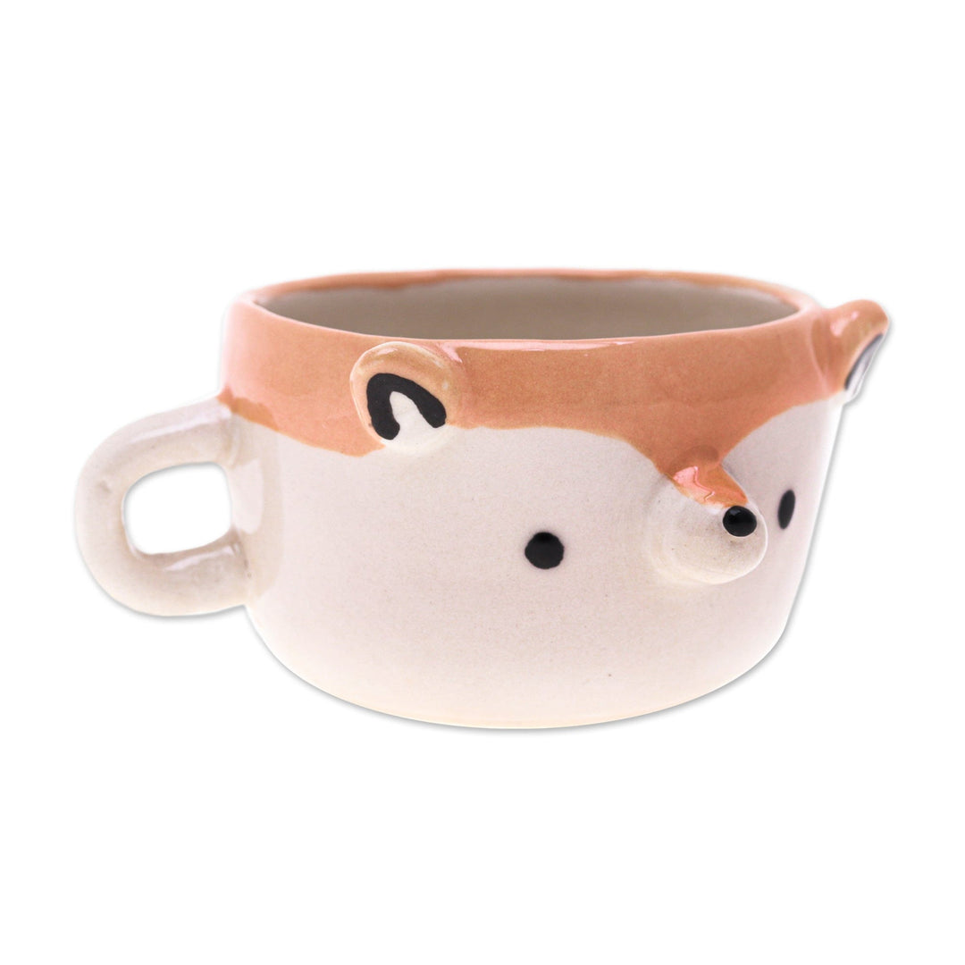 Fair Trade Animal-Themed Ceramic Fox Demitasse from Thailand - Fox Demitasse