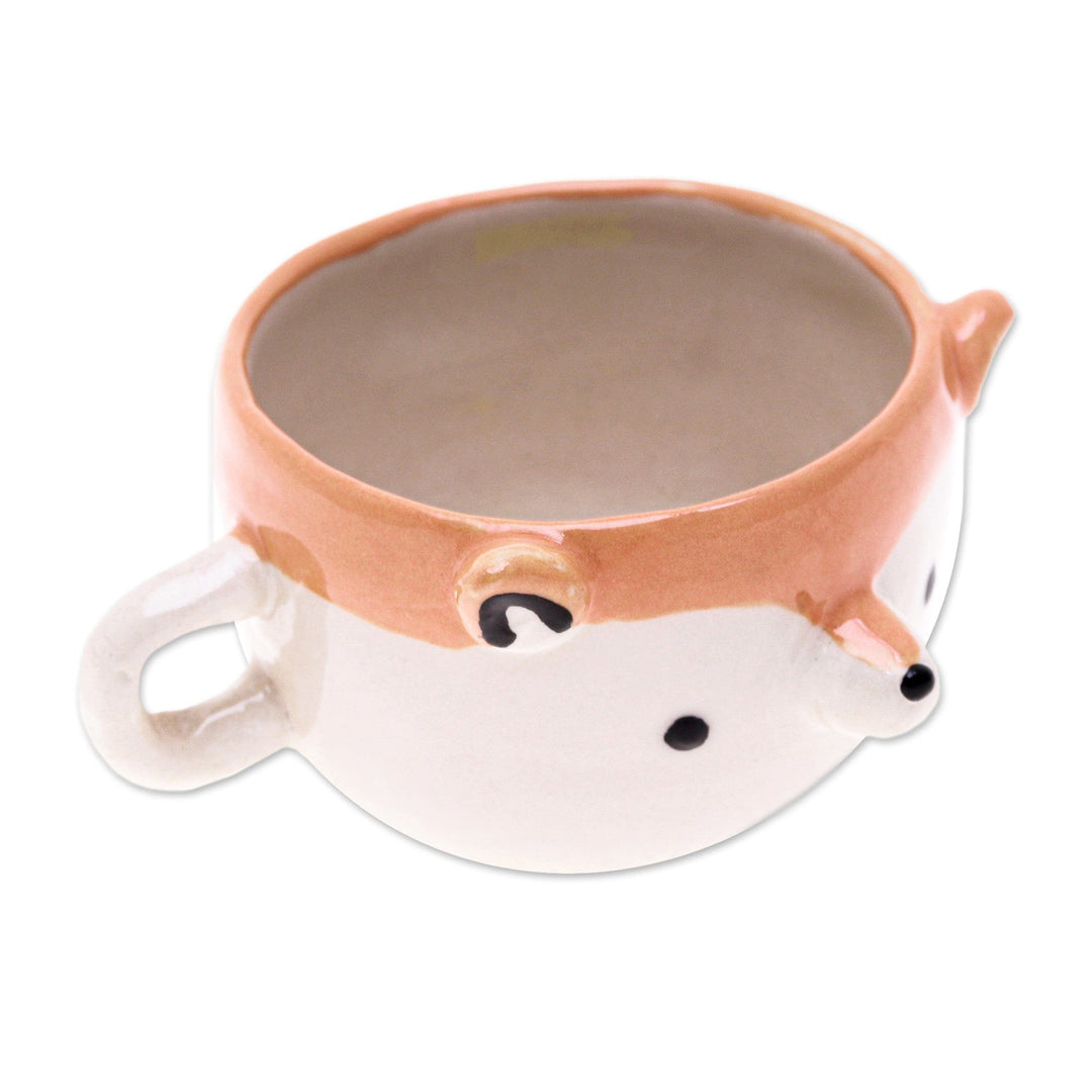 Fair Trade Animal-Themed Ceramic Fox Demitasse from Thailand - Fox Demitasse