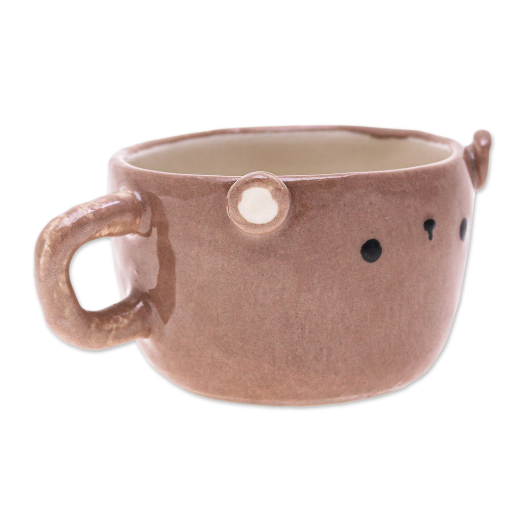 Thai Artisan-Crafted Animal-Themed Ceramic Bear Demitasse - Bear Demitasse