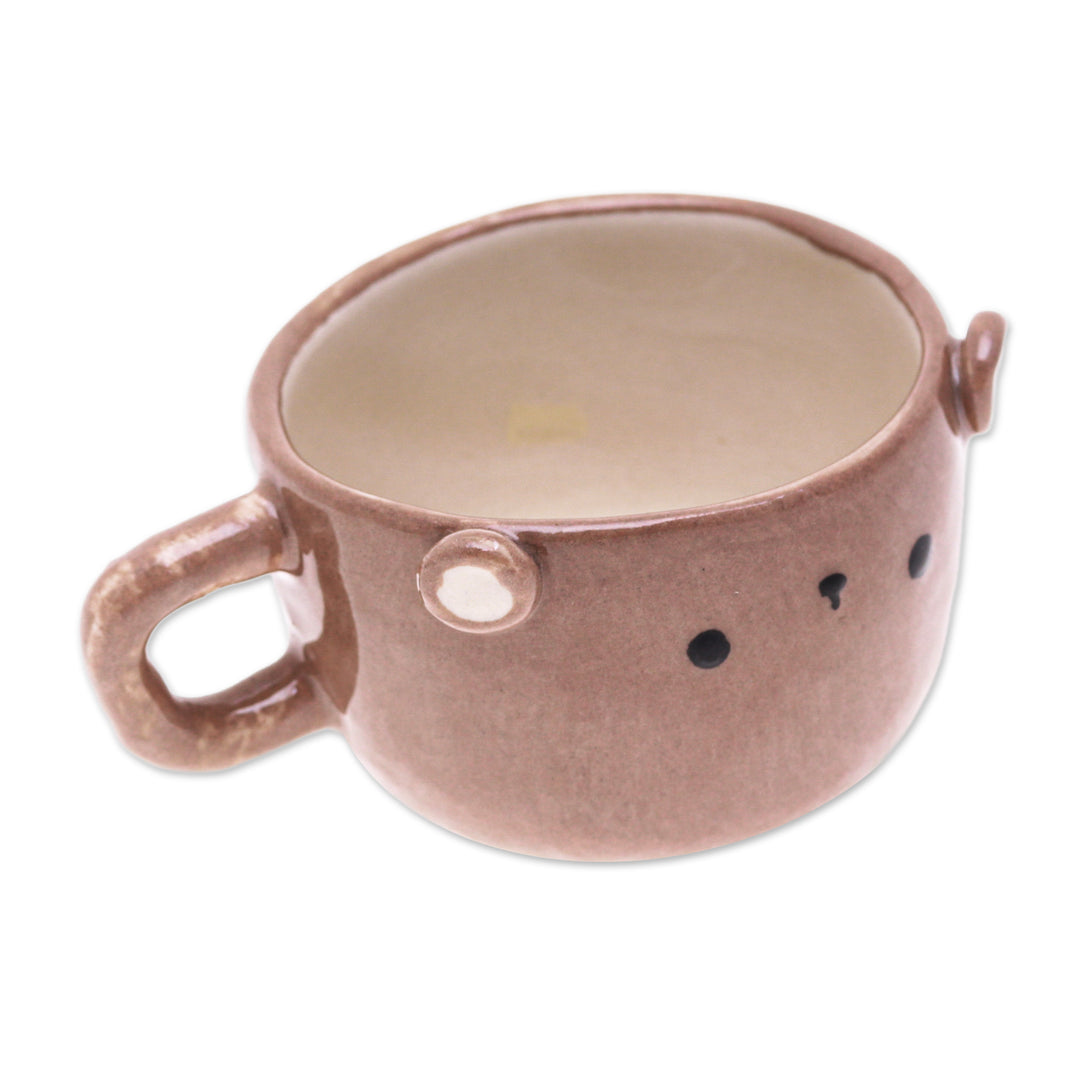 Thai Artisan-Crafted Animal-Themed Ceramic Bear Demitasse - Bear Demitasse
