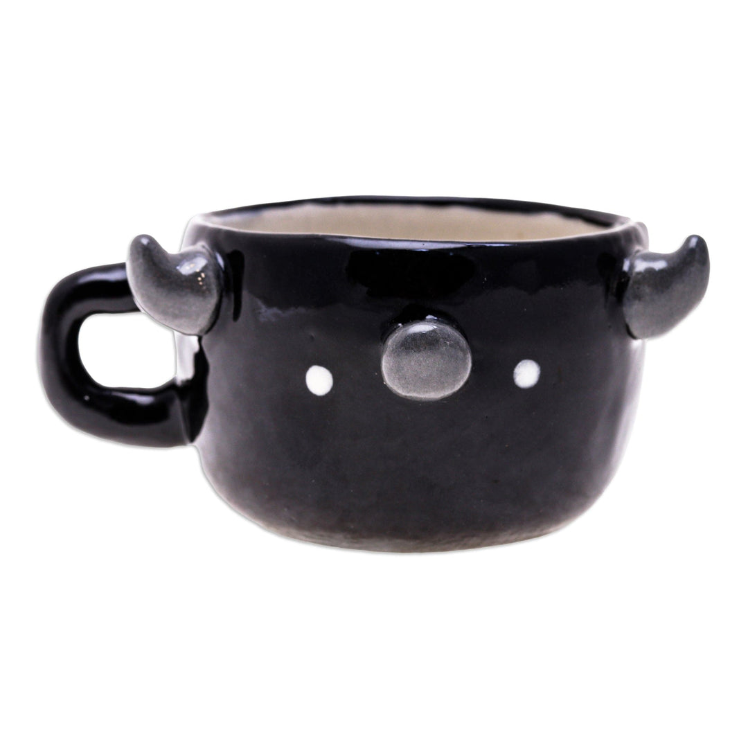 Animal-Themed Ceramic Buffalo Demitasse Handmade in Thailand - Buffalo Demitasse