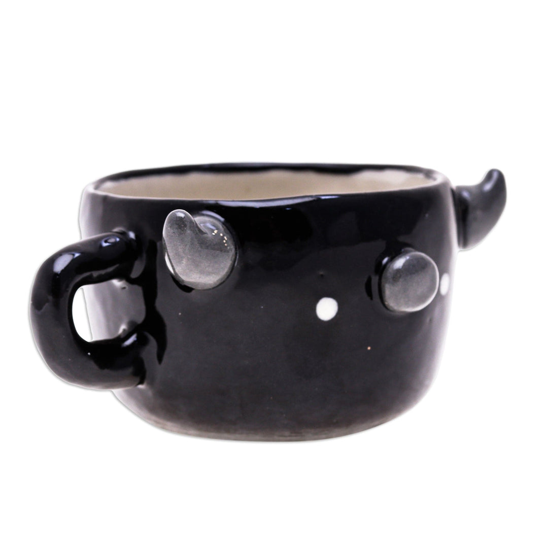 Animal-Themed Ceramic Buffalo Demitasse Handmade in Thailand - Buffalo Demitasse