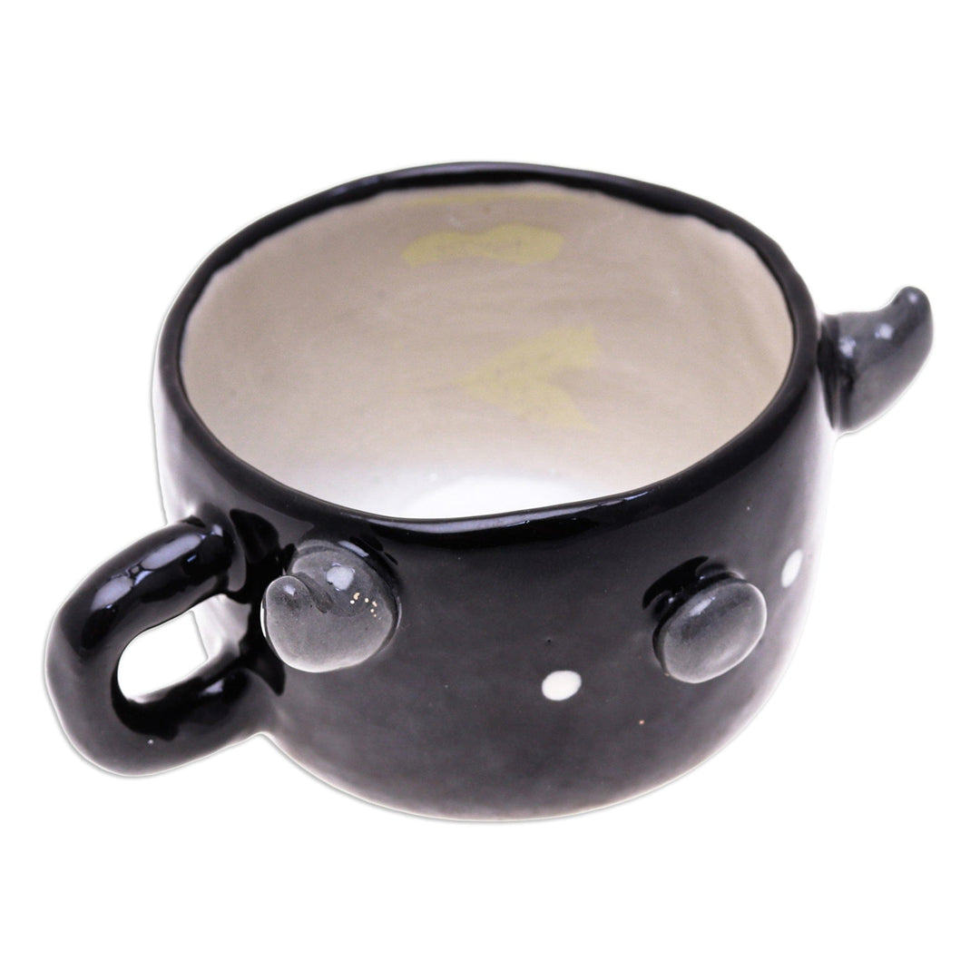 Animal-Themed Ceramic Buffalo Demitasse Handmade in Thailand - Buffalo Demitasse